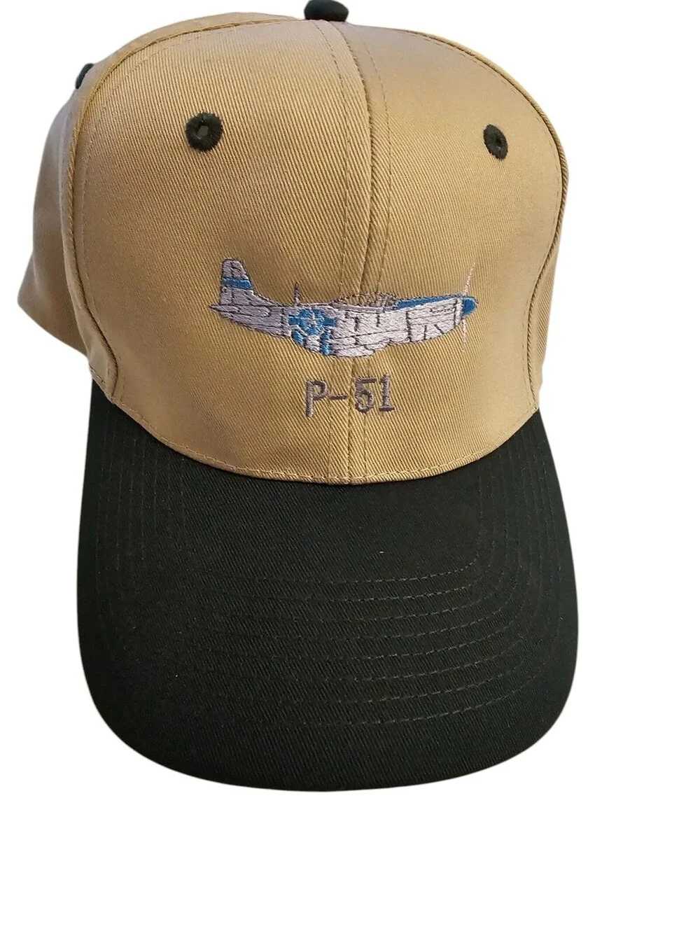 Vintage 1990s P-51 Mustang Plaine Airplane Embroidered Snapback Hat